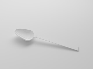 3D spoon on a white background, for soup and liquid food.