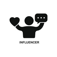 Influencer icon concept isolated on white background. Vector illustration