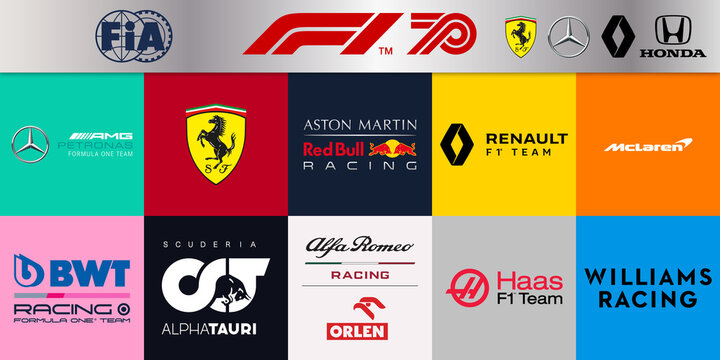 Vector logos of the 2020 Formula 1 teams. 