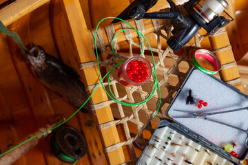 fly fishing gear still life