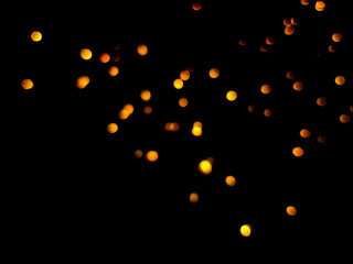 The golden side's or boke on a black background. Merry Christmas and happy New Year. Christmas background.