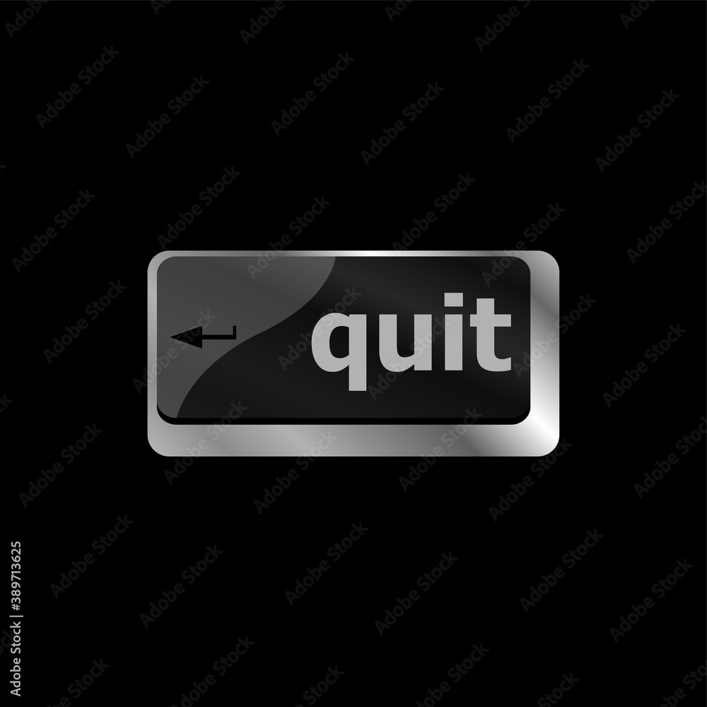 Poster quit button on internet computer keyboard key