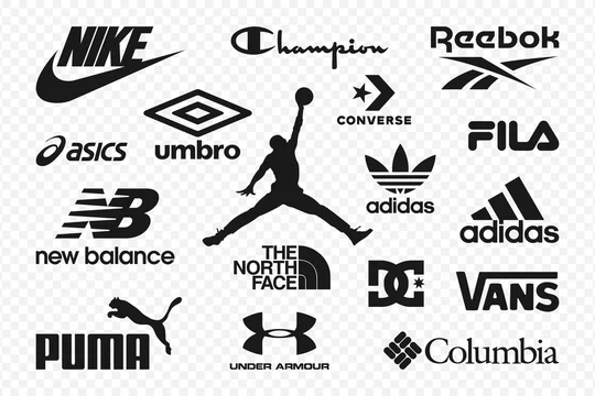 Most popular fashion brand logo collection: Louis Vuitton, Puma, Gucci,  Lacoste, Harley-Davidson, Air Jordan, Nike Just Do It, Chanel, Emporio  Armani, Vans, Armani Exchange, Versace. Stock 벡터