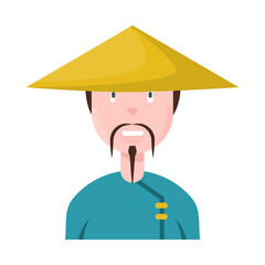 Isolated object of vietnamese and portrait symbol. Set of vietnamese and costume stock vector illustration.