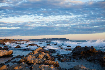 台風一過の夕空と太平洋の海