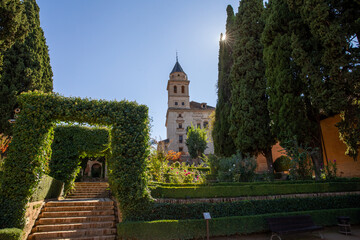 Detail of the royal palace Nazaries of the Alhambra, Granada, Andalucia, Spain	