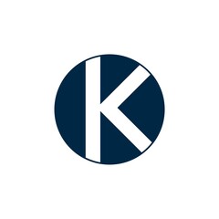 Letter K Logo Circle icon isolated on white background