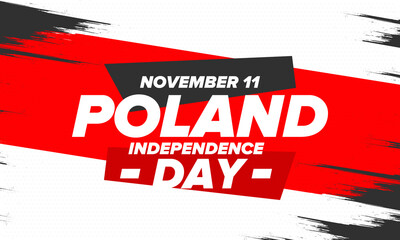 Independence Day in Poland. National happy holiday, celebrated annual in November 11. Polish flag. Patriotic elements. Poster, card, banner and background. Vector illustration