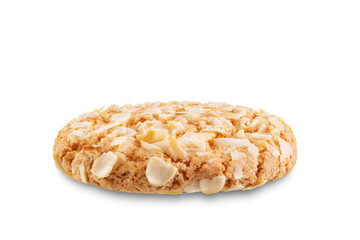 Cookies with almond on a white isolated background