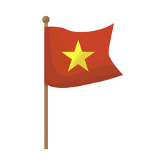 Vector design of flag and red icon. Set of flag and vietnamese stock vector illustration.