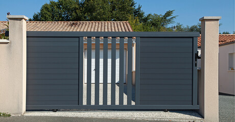 Portail en aluminium d'une maison