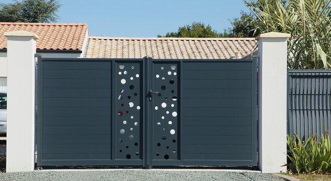 Portail en aluminium d'une maison