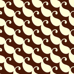 Paisley diagonal direction repeating pattern. Coffeeshop theme pattern