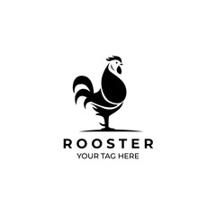 Fototapeta na wymiar rooster logo illustration black color design