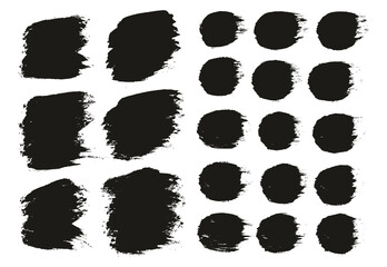 Round Brush Thick Short Background & Straight Lines Mix Artist Brush High Detail Abstract Vector Background Mix Set 