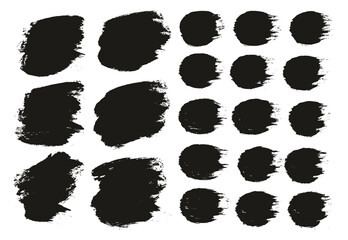 Round Brush Thick Short Background & Straight Lines Mix Artist Brush High Detail Abstract Vector Background Mix Set 