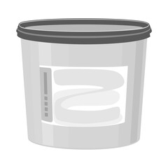 Vector illustration of bucket and putty sign. Web element of bucket and plastic stock vector illustration.