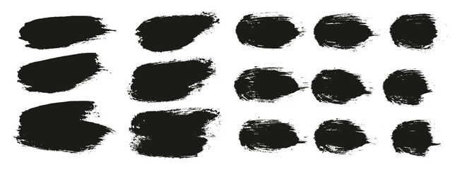 Round Brush Thick Short Background & Straight Lines Mix Artist Brush High Detail Abstract Vector Background Mix Set 
