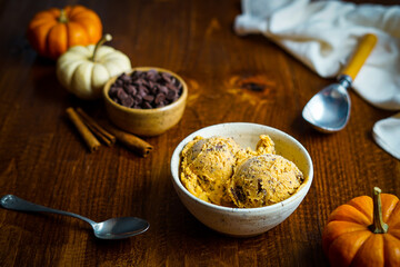 Pumpkin chocolate chip ice cream