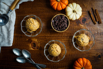 Pumpkin chocolate chip ice cream