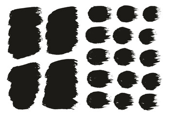 Round Brush Thick Short Background & Straight Lines Mix Artist Brush High Detail Abstract Vector Background Mix Set 