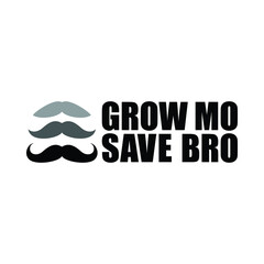 Men's Health Month awareness with Grow mustache Save Bro Text Concept on global scale focusing mental health and suicide prevention, prostate cancer and testicular cancer