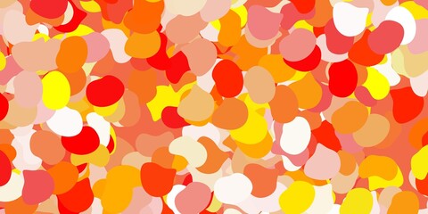 Light red, yellow vector background with random forms.