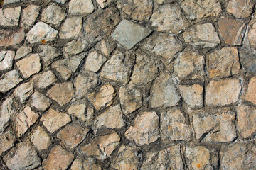 Light yellow masonry made of natural stone.