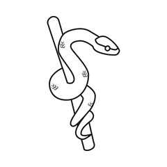 Vector illustration of snake and yellow sign. Web element of snake and jungle stock vector illustration.