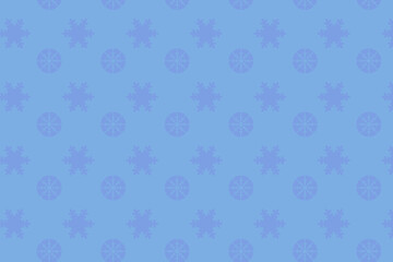 Snowflakes on a blue background. Drawn seamless pattern. Winter background