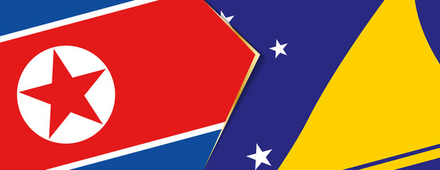 North Korea and Tokelau flags, two vector flags.