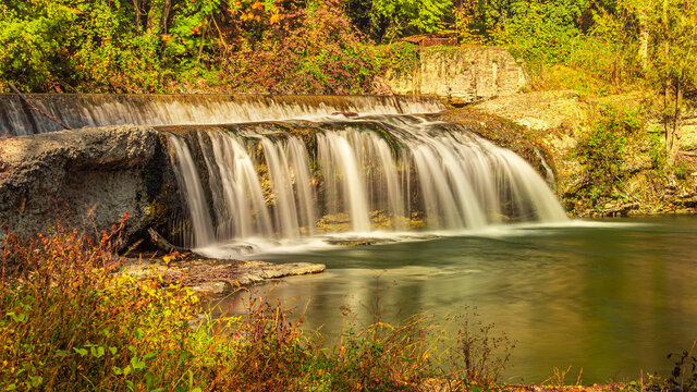 Water cascade on the Val Bidente river in Italy.
