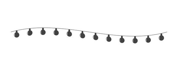 Christmas lights icon vector isolated on white background