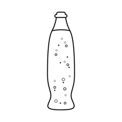 Isolated object of bottle and soda sign. Set of bottle and red stock symbol for web.