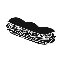 Isolated object of burger and hoagie icon. Graphic of burger and bun stock vector illustration.