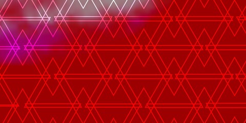 Light Red vector backdrop with lines, triangles.