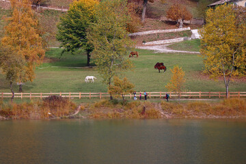 LAGO DI TENNO IN TRENTINO IN AUTUNNO