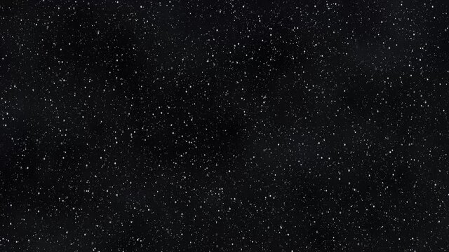 Beautiful stars particles on black background in slow motion 3d . Animation of Dynamic Wind Particles In The Air alike space. And clouds