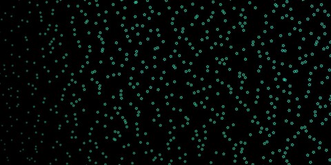 Dark Green vector template with neon stars.