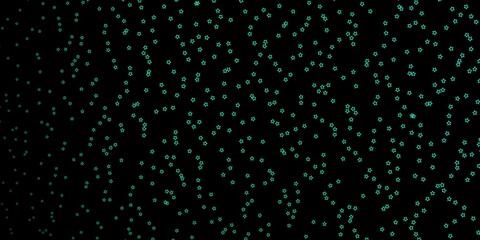 Dark Green vector template with neon stars.