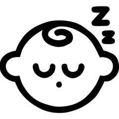 baby sleeping silhouette in simple lines
