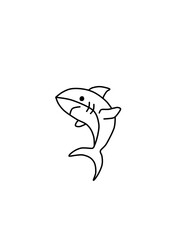 Shark illustration. Design elements for logo, label, emblem, sign, menu.  image