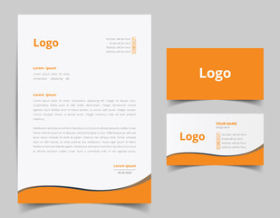 Corporate letterhead and business card design set, Branding stationery design business style pattern. fully editable 