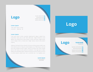 Corporate letterhead and business card design set, Branding stationery design business style pattern. fully editable 