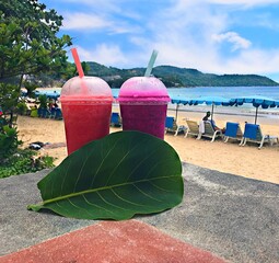 tropical cocktail on the beach