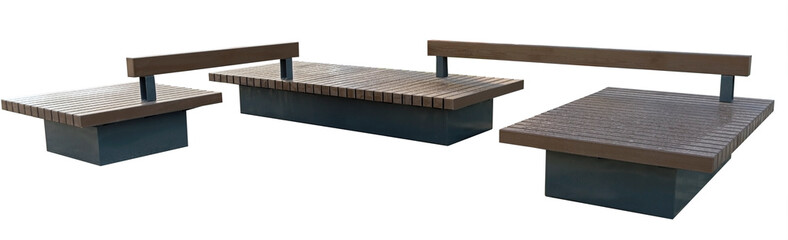  Park Bench Isolated on White