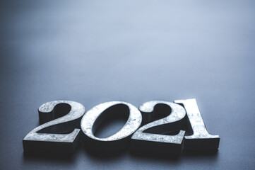 the number 2021, new years 2021 concept