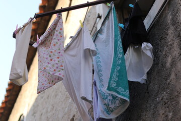 Wäsche an der Leine
