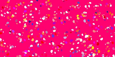 Light pink, yellow vector backdrop with chaotic shapes.