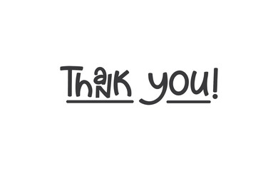 Thank you text. Lettering style typography design.
